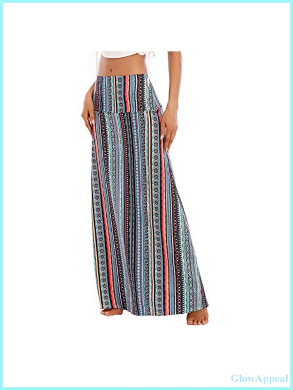 Women's Tummy Control Boho Maxi Skirt with Stretch Cotton Blend